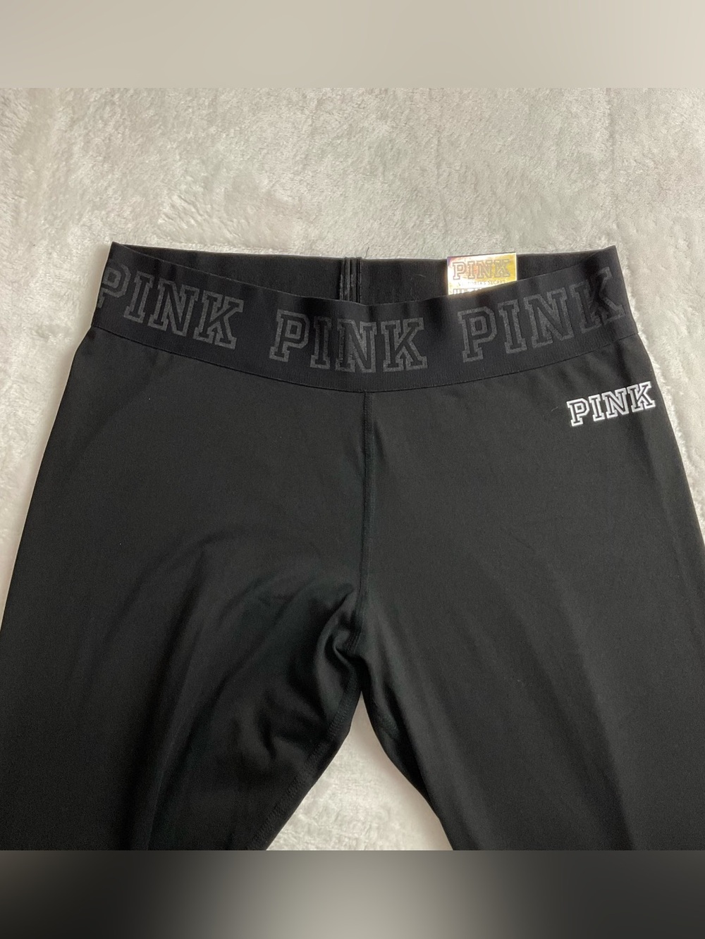 Pink Victoria’s Secret Ultimate Black Leggings Miami Spell Out NWT - Picture 2 of 7